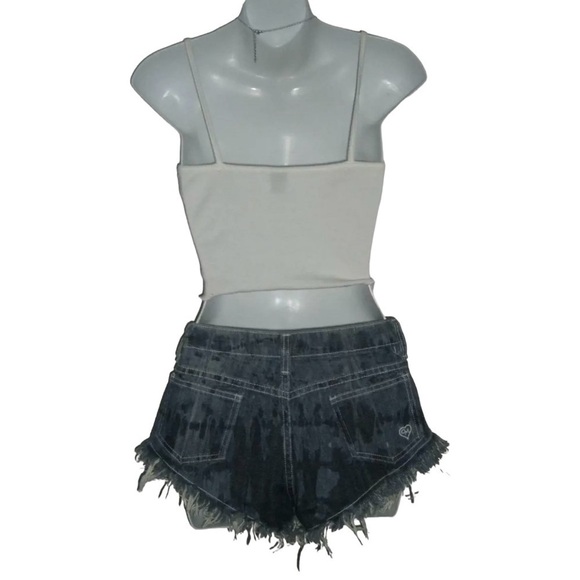 Carmar Shorts LF Bleached Short Festival ALT e-girl Grunge Booty Cut Off Dukes - Picture 5 of 16